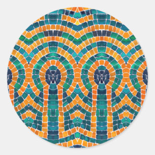 GOLD ICONS MOSAIC Large Round Stickers