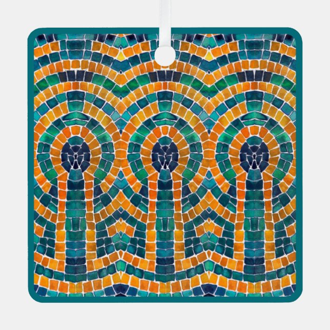 GOLD ICONS MOSAIC Metal Square Ornament (Vorderseite)