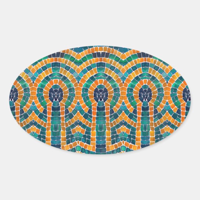 GOLD ICONS MOSAIC Oval Stickers (Vorderseite)