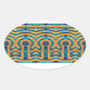 GOLD ICONS MOSAIC Oval Stickers