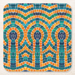 GOLD ICONS MOSAIC Square Paper Untersetzer