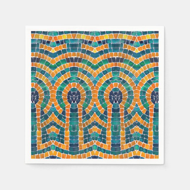 GOLD ICONS MOSAIC Standard Cocktail Papier Napkins Serviette (Vorderseite)