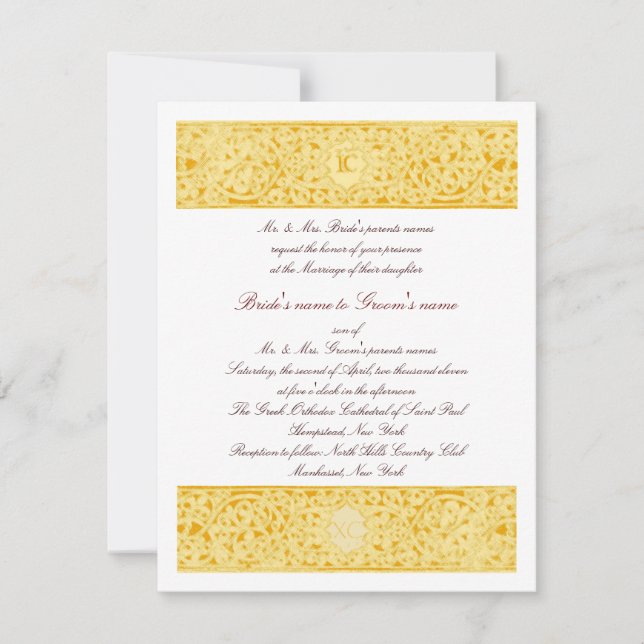 Gold ICXC Einladung (Vorderseite)