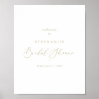 Gold Idyllic Calligraphy Brautparty Willkommen