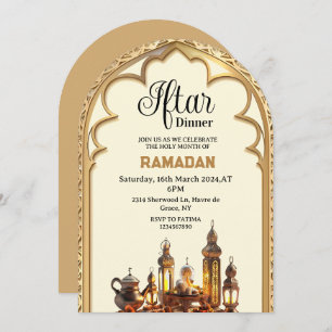 Gold Iftar Dinner Party Ramadan Kareem 2025 Einladung