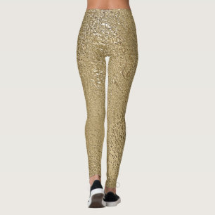 Gold-Imitat Metallische Leggings