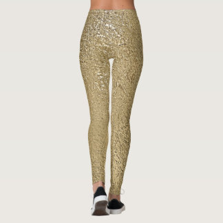 Gold-Imitat Metallische Leggings
