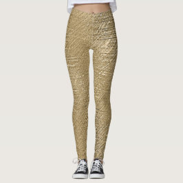 Gold-Imitat Schimmermatt-Leggings, texturiert Leggings