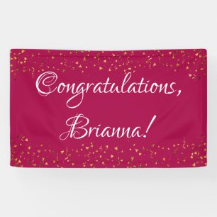 Gold Imitate Confetti, Himbeere Rosa Herzlichen Gl Banner