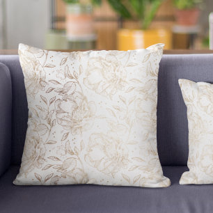 Gold Imitate Elegante handgezeichnete Florals Hoch Kissen