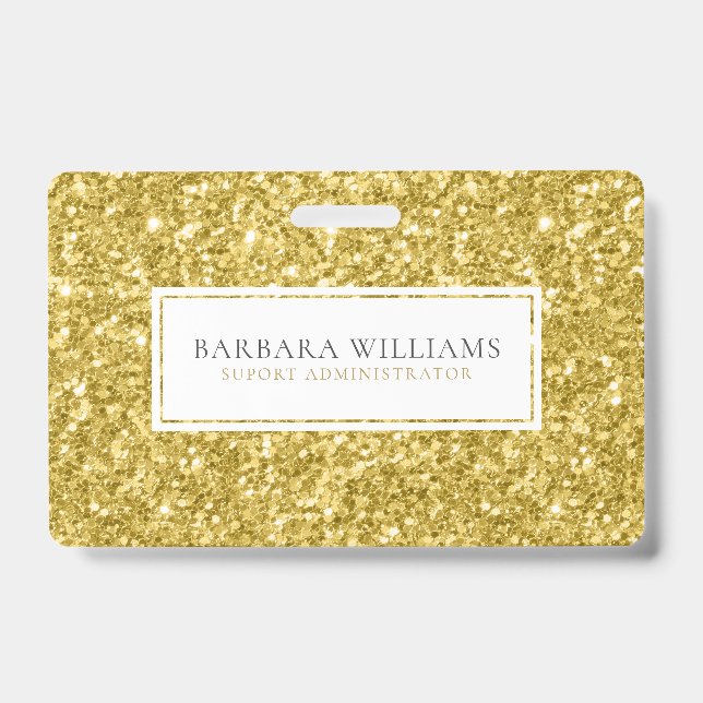 Gold-Imitate Flitter White Accent Ausweis (Vorderseite)