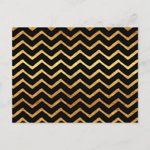 Gold Imitate Foil Chevrons Metallisches Zickzack M Postkarte