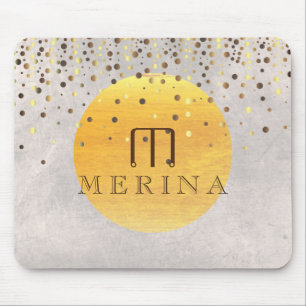 Gold Imitate Foil Confetti Glitzer Moon Persönlich Mousepad