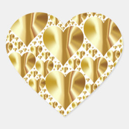 Gold-Imitate Foil Heart Stickers