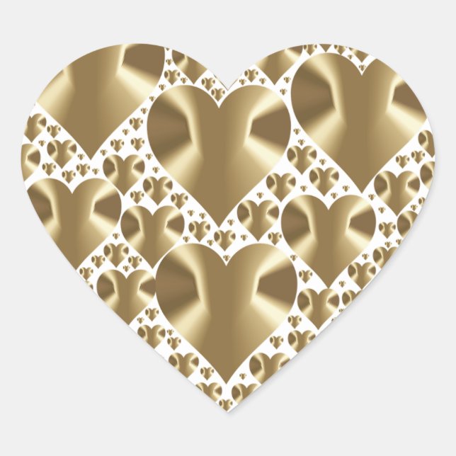 GOLD-Imitate Foil Heart Stickers (Vorderseite)