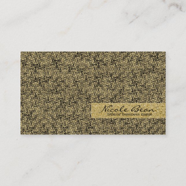 Gold Imitate Foil Modernes Design Eleganter Glamou Visitenkarte (Vorderseite)