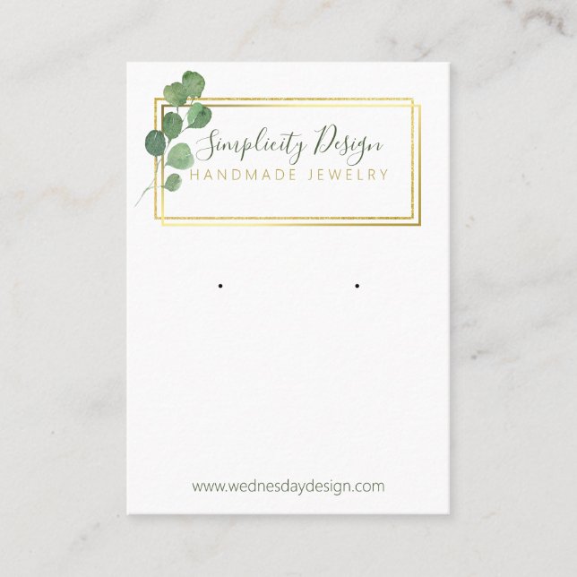 Gold-IMITATE Foil-Rahmen mit grünem Ohrendisplay Visitenkarte (Vorderseite)