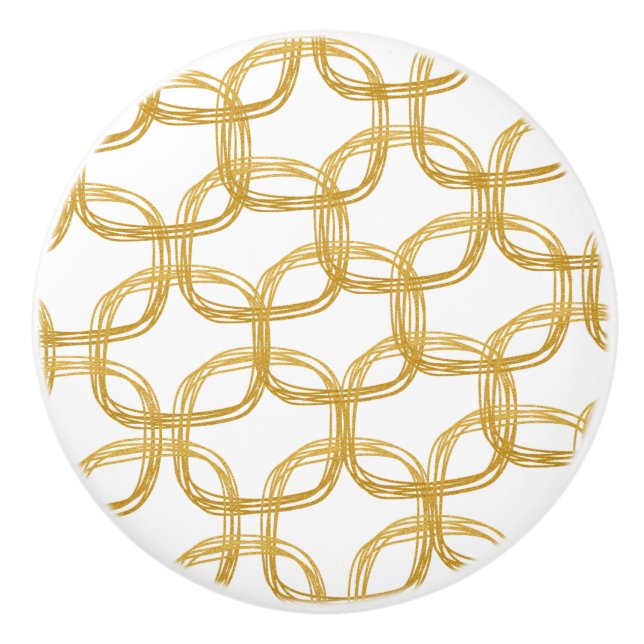 Gold Imitate Foil Scribble Circle Art Glam Moderne Keramikknauf (Vorderseite)