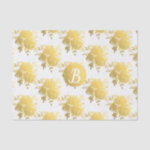 Gold Imitate Foil Shiny Glam Rose Monogram Custom