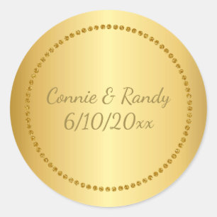 Gold Imitate Foil Wedding Sticker