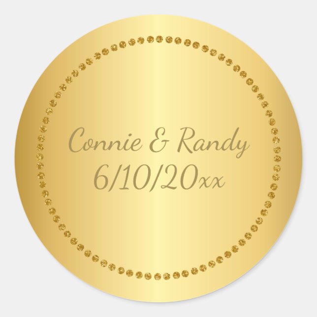 Gold Imitate Foil Wedding Sticker (Vorderseite)