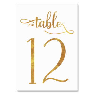 Gold Imitate Folie 3,5 x 5 Tischnummer   Tabelle 1