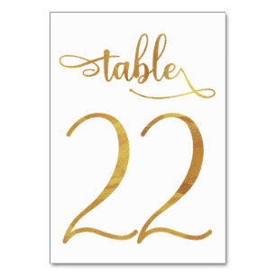 Gold Imitate Folie 3,5 x 5 Tischnummer   Tabelle 2