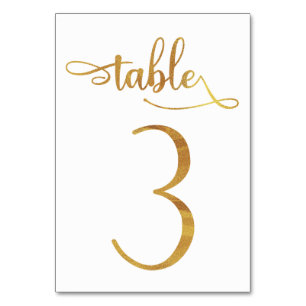 Gold-Imitate-Folie 3,5 x 5 Tischnummer   Tabelle 3