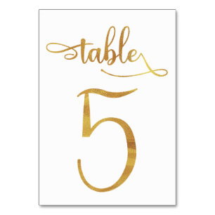 Gold-Imitate-Folie 3,5 x 5 Tischnummer Tabelle 5