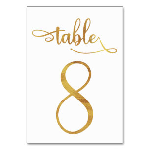 Gold Imitate Folie 3,5 x 5 Tischnummer   Tabelle 8