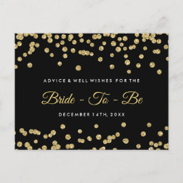 Gold Imitate Glitzer Confetti Black Bridal Beratun Hinweiskarte