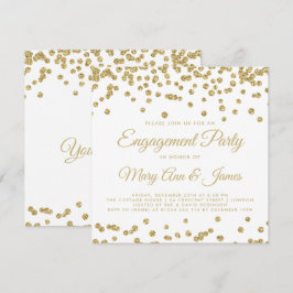Gold Imitate Glitzer Confetti Engagement Party Wei Einladung