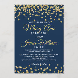 Gold Imitate Glitzer Confetti Hochzeitsnacht Einladung