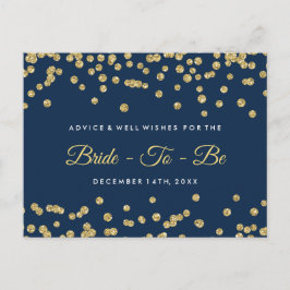 Gold Imitate Glitzer Confetti Navy Bridal Beratung Hinweiskarte