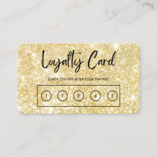 Gold Imitate Glitzer Custom Loyalty Card Visitenkarte