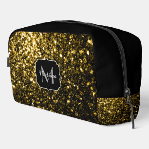 Gold Imitate Glitzer Glitzern Schwarz Monogram Waschbeutel
