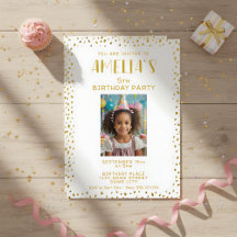 Gold Imitate Glitzer Kinder Foto Geburtstag