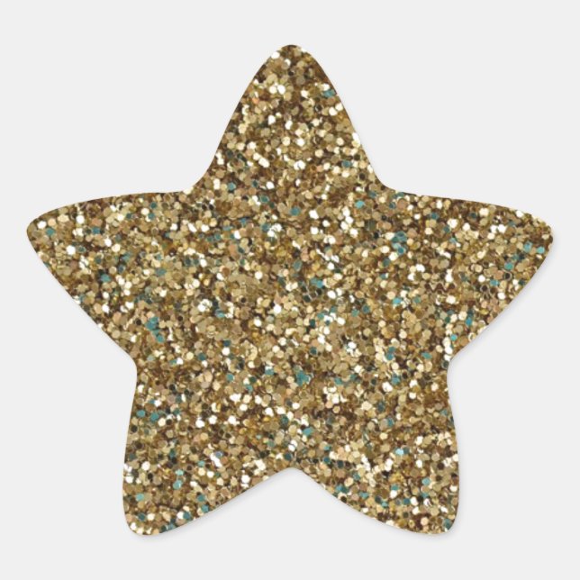 GOLD (Imitate) GLITZER STAR STICKERS (Vorderseite)