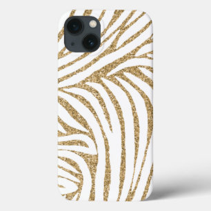 Gold Imitate Glitzer Zebra Print Case-Mate iPhone Hülle