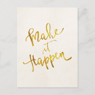 Gold-Imitate machen Metallic-Motivationa zu einem Postkarte