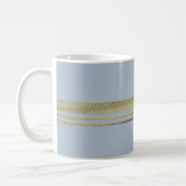 Gold Imitate Streifen Streifen Medical Light Blue Kaffeetasse