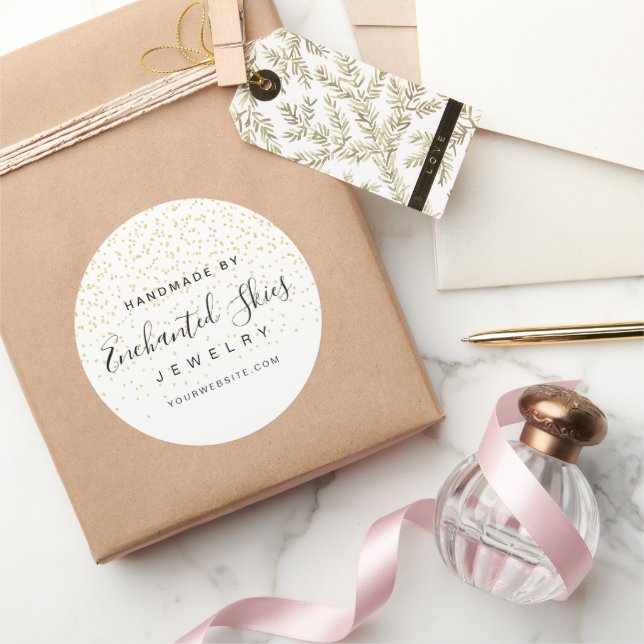 Gold-Imitate untersuchen das "Dot Handmade Busines Runder Aufkleber (Schenken)