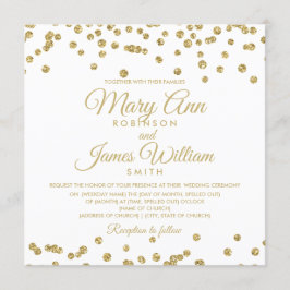 Gold Imitats Glitzer Confetti Elegante Hochzeit Einladung