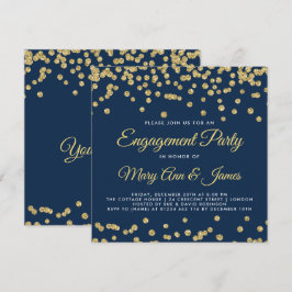 Gold Imitats Glitzer Confetti Engagement Party Mar Einladung