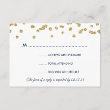 Gold Imitats Glitzer Confetti Wedding Navy UAWG