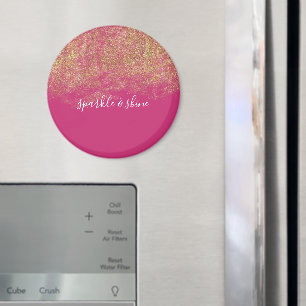 Gold Imitats Glitzer Girly Pink Sparkone Magnet