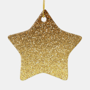 Gold Imitats Glitzer Ombre Keramik Ornament