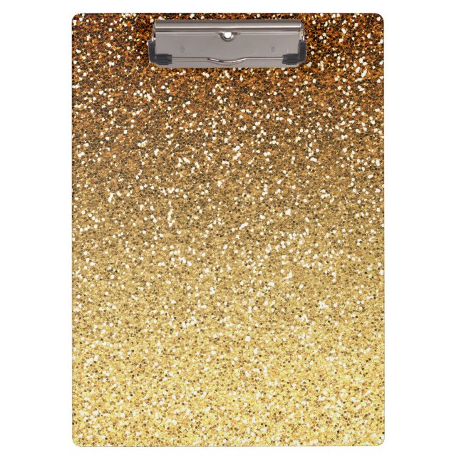 Gold Imitats Glitzer Ombre Klemmbrett (Vorderseite)