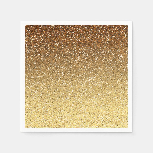 Gold Imitats Glitzer Ombre Serviette (Vorderseite)