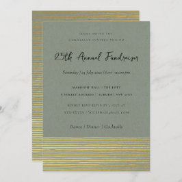 GOLD IMITATS GRAY SKETCH STRIPED LINE CORPORATE EV EINLADUNG